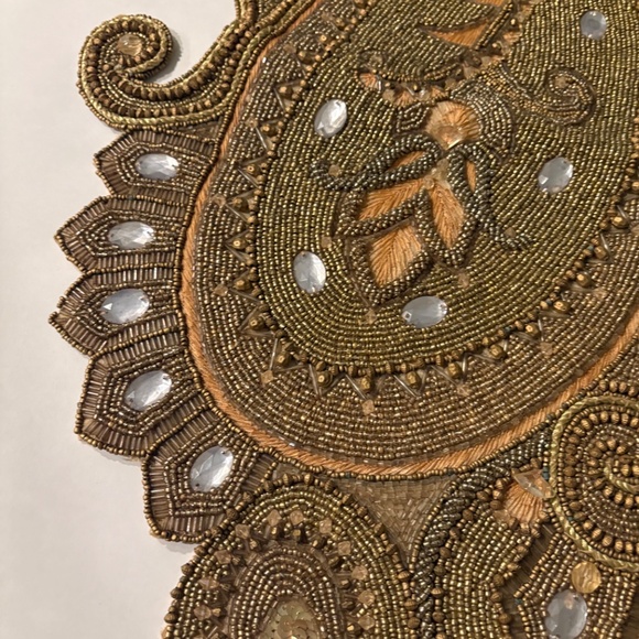 Kim Seybert NYC Gold & Crystal Beaded Table Runner 47”x20” Retail $815.00 - Picture 9 of 12